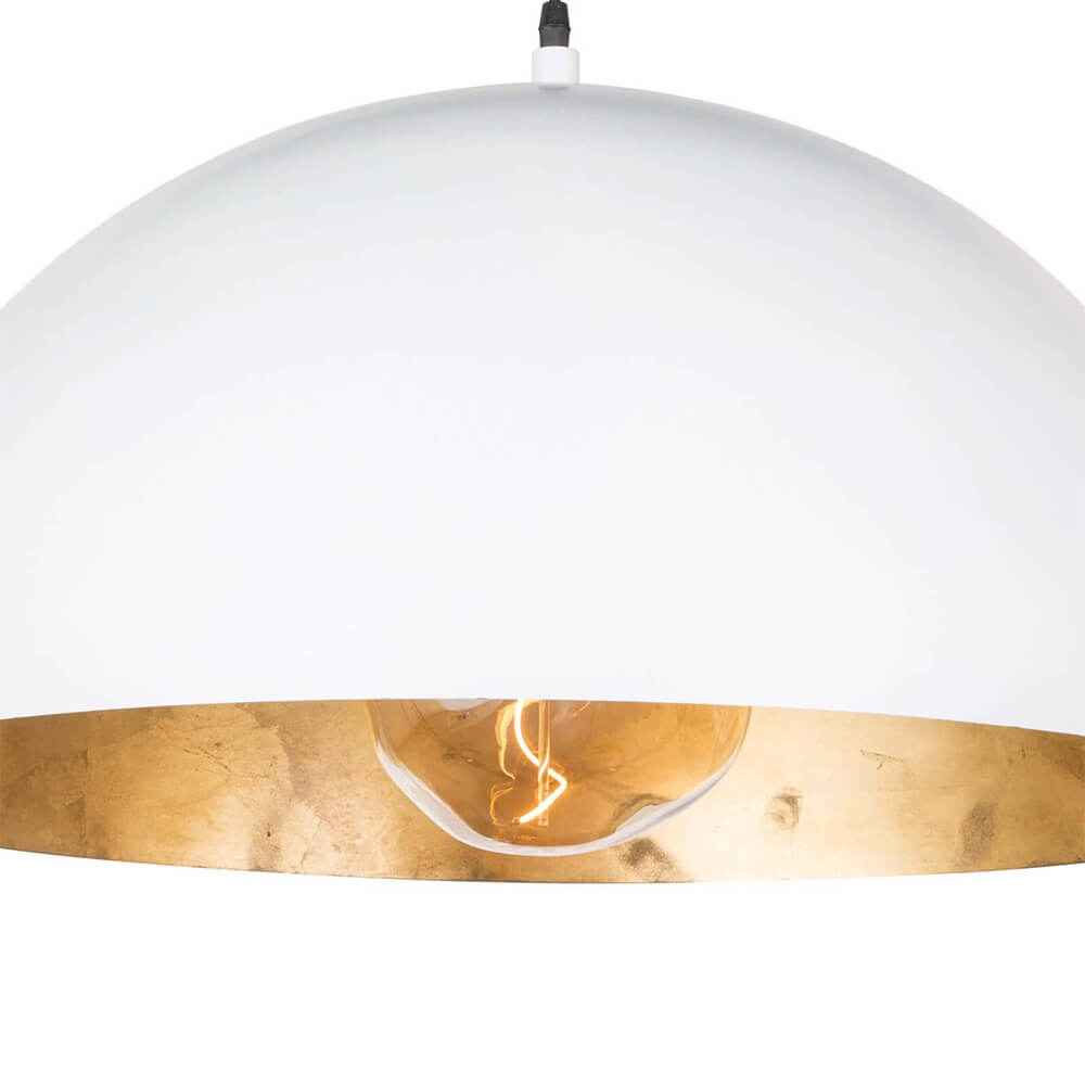 Lampa Wisząca Nowoczesna z Półkulistym Kloszem i Złotym Wnętrzem