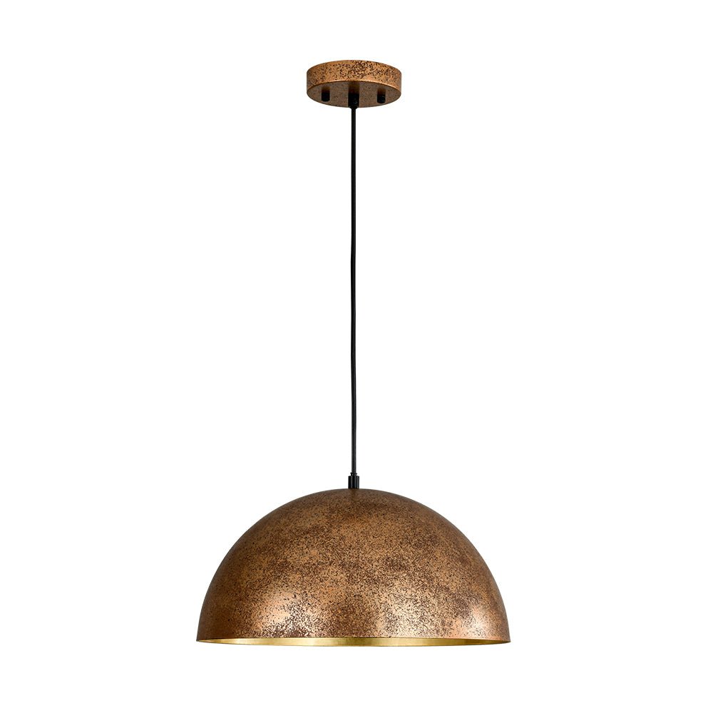 Lampa Wisząca Nowoczesna z Półkulistym Kloszem i Złotym Wnętrzem
