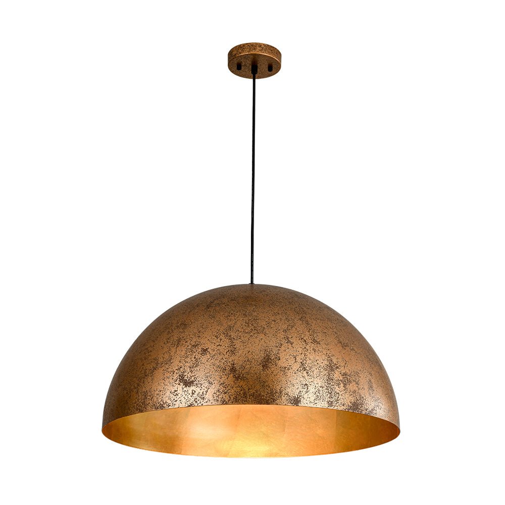 Lampa Wisząca Nowoczesna z Półkulistym Kloszem i Złotym Wnętrzem