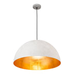 Lampa Wisząca Nowoczesna z Półkulistym Kloszem i Złotym Wnętrzem