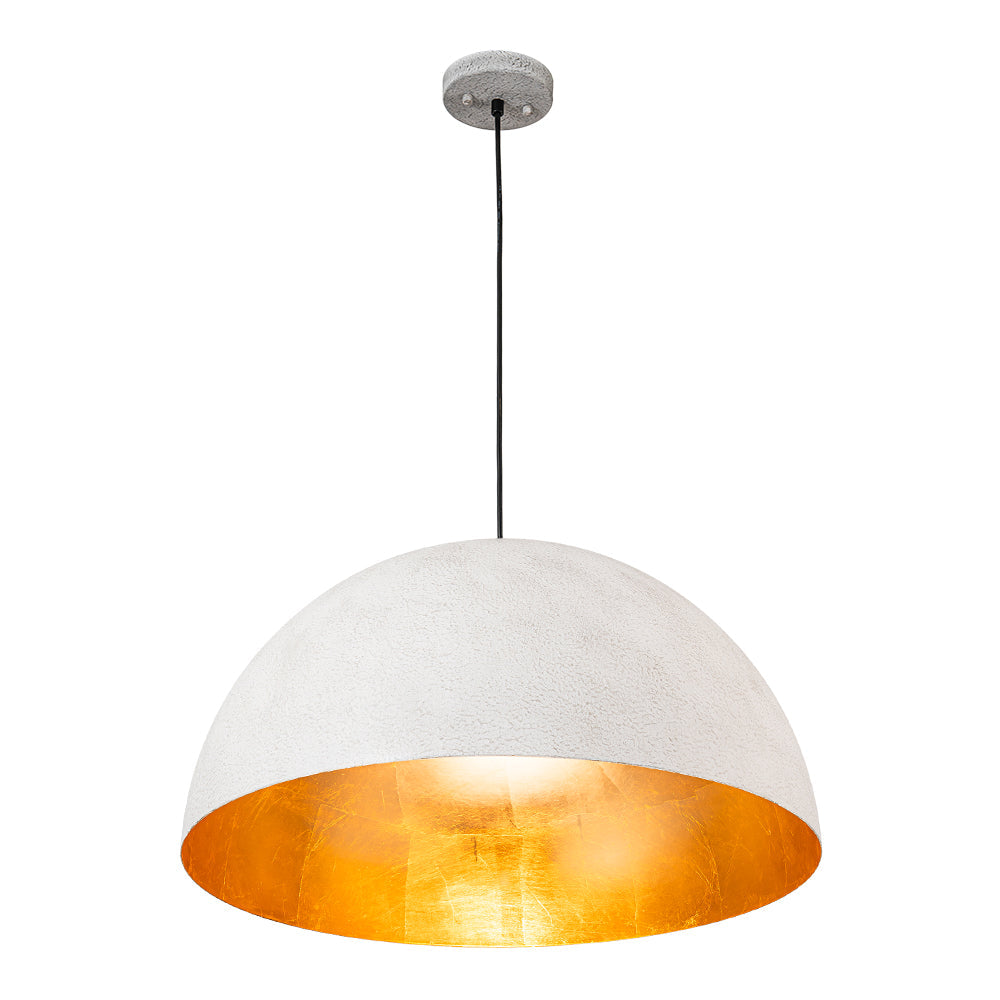 Lampa Wisząca Nowoczesna z Półkulistym Kloszem i Złotym Wnętrzem