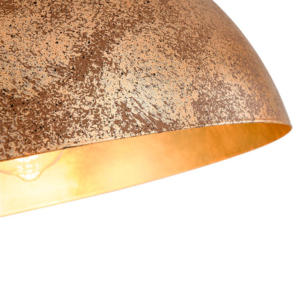 Lampa Wisząca Nowoczesna z Półkulistym Kloszem i Złotym Wnętrzem