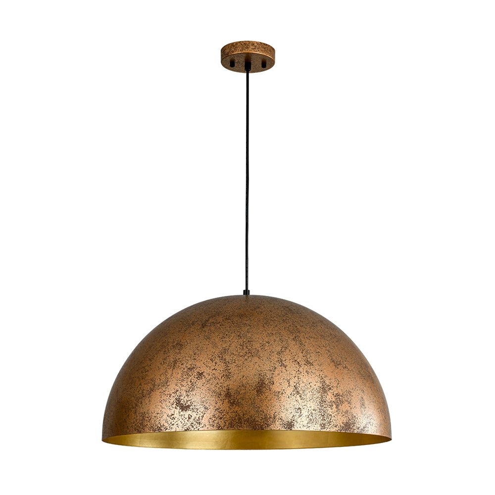 Lampa Wisząca Nowoczesna z Półkulistym Kloszem i Złotym Wnętrzem
