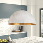 Lampa Wisząca Nowoczesna z Półkulistym Kloszem i Złotym Wnętrzem
