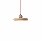 Lampa Wisząca Nowoczesna z Trawertynu z Drewnianą Kulą