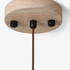 Lampa Wisząca Nowoczesna z Trawertynu z Drewnianą Kulą