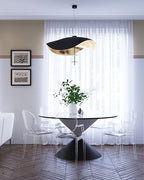 Lampa Wisząca Nowoczesna z Wygiętym Kloszem na Sufit ##POS:101##