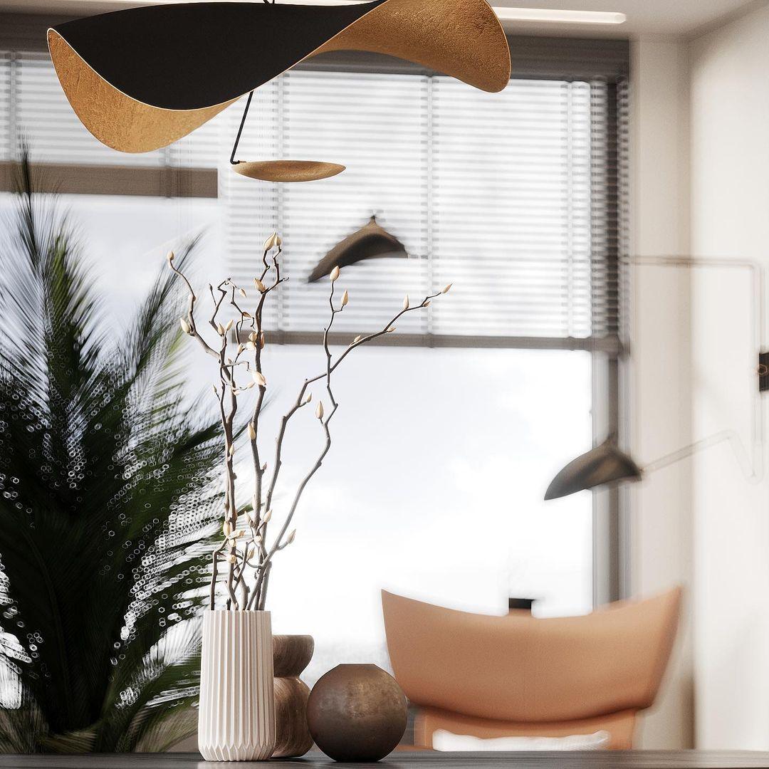 Lampa Wisząca Nowoczesna z Wygiętym Kloszem na Sufit