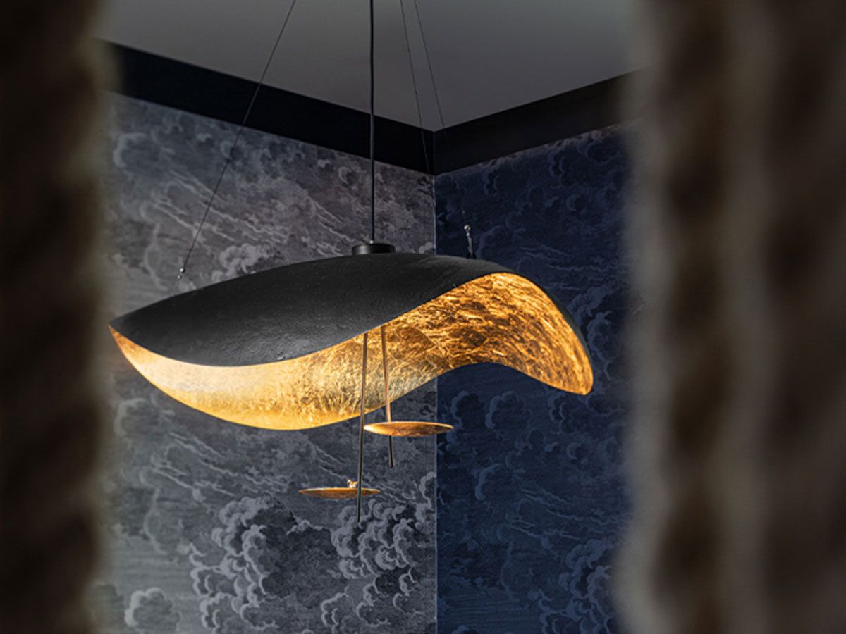 Lampa Wisząca Nowoczesna z Wygiętym Kloszem na Sufit