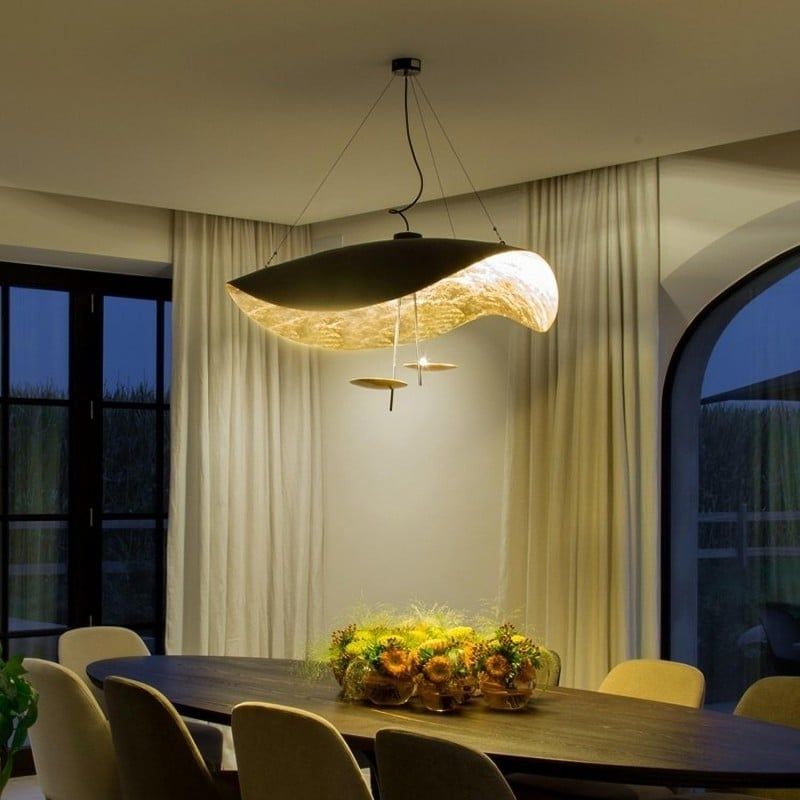 Lampa Wisząca Nowoczesna z Wygiętym Kloszem na Sufit