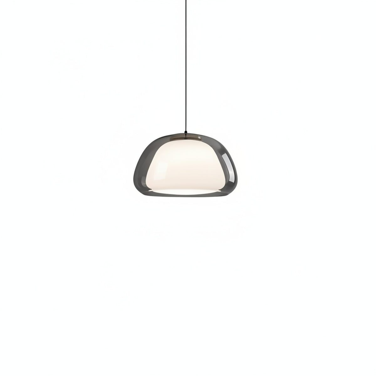Lampa Wisząca Nowoczesna ze Szklanym Kloszem i Organiczną Formą