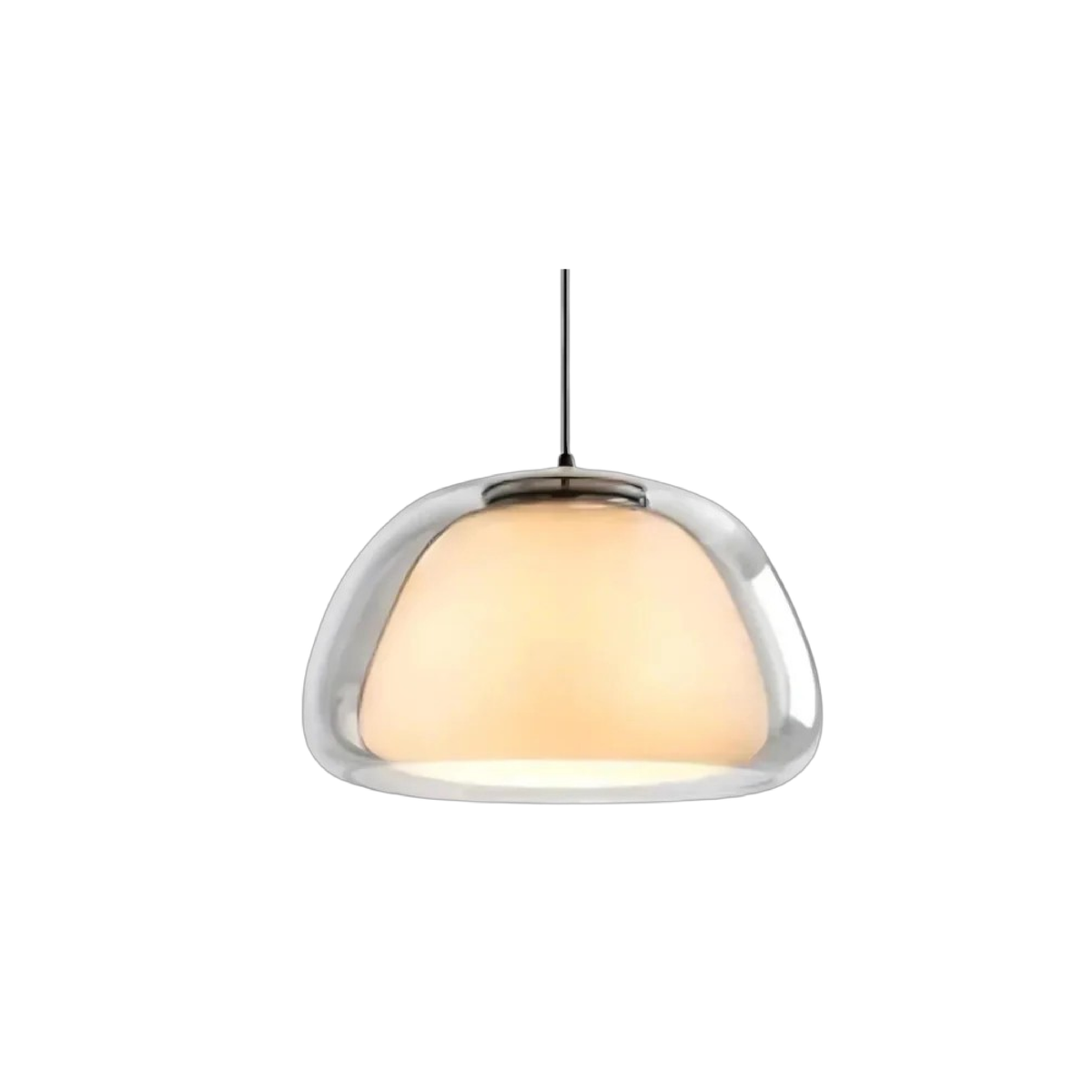 Lampa Wisząca Nowoczesna ze Szklanym Kloszem i Organiczną Formą