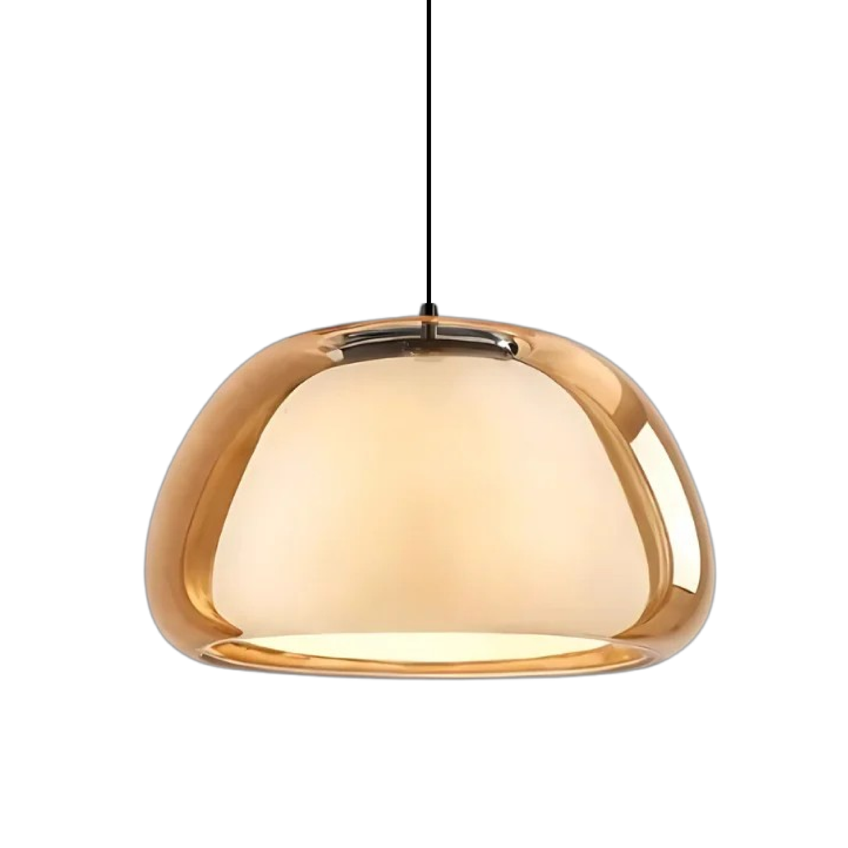 Lampa Wisząca Nowoczesna ze Szklanym Kloszem i Organiczną Formą