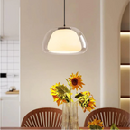 Lampa Wisząca Nowoczesna ze Szklanym Kloszem i Organiczną Formą