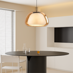 Lampa Wisząca Nowoczesna ze Szklanym Kloszem i Organiczną Formą