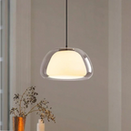 Lampa Wisząca Nowoczesna ze Szklanym Kloszem i Organiczną Formą