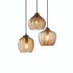 Lampa Wisząca Nowoczesna ze Szklanym Kloszem w Jodełkę