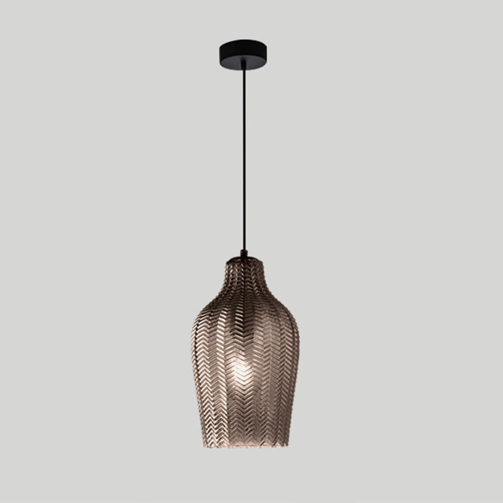 Lampa Wisząca Nowoczesna ze Szklanym Kloszem w Jodełkę