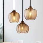 Lampa Wisząca Nowoczesna ze Szklanym Kloszem w Jodełkę