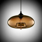 Lampa Wisząca Nowoczesna ze Szklanym Kloszem w Kształcie Elipsy