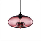 Lampa Wisząca Nowoczesna ze Szklanym Kloszem w Kształcie Elipsy