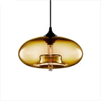Lampa Wisząca Nowoczesna ze Szklanym Kloszem w Kształcie Elipsy