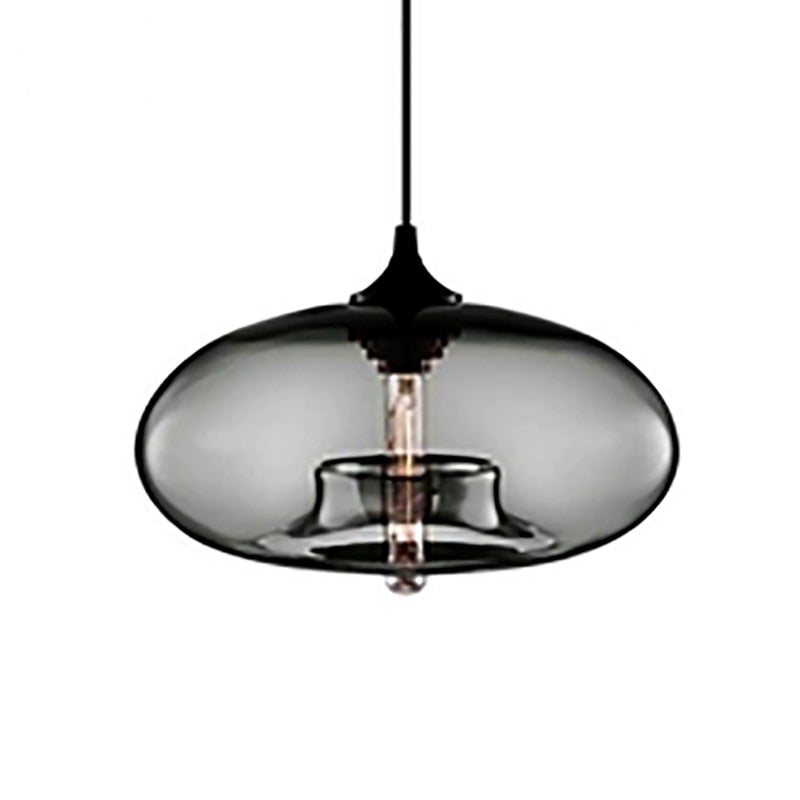 Lampa Wisząca Nowoczesna ze Szklanym Kloszem w Kształcie Elipsy