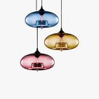 Lampa Wisząca Nowoczesna ze Szklanym Kloszem w Kształcie Elipsy
