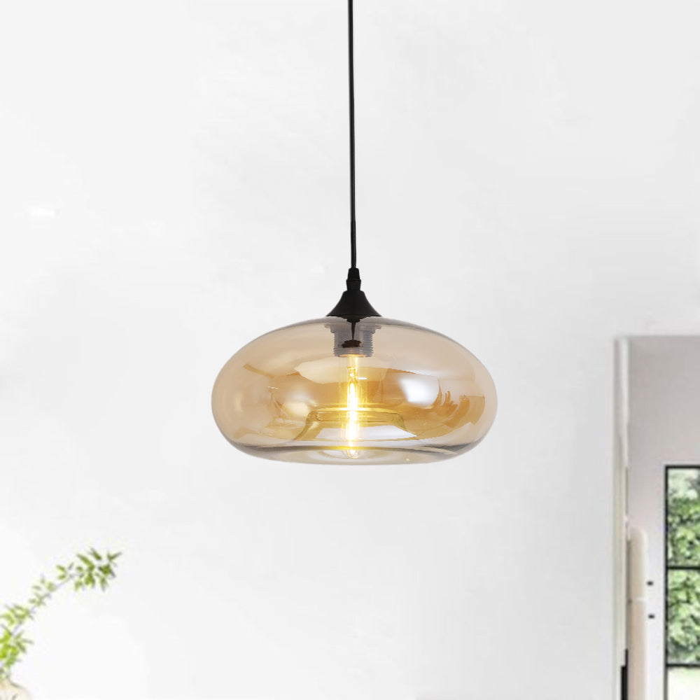 Lampa Wisząca Nowoczesna ze Szklanym Kloszem w Kształcie Elipsy