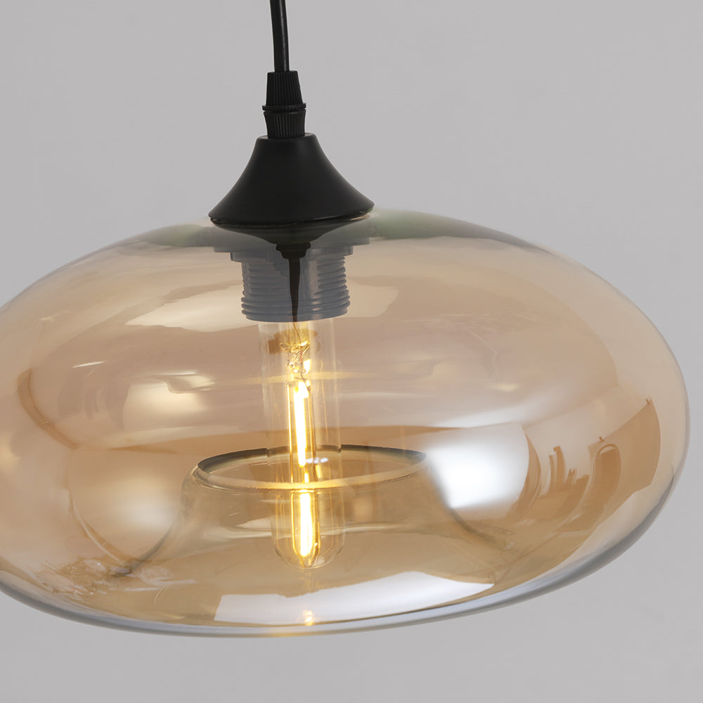 Lampa Wisząca Nowoczesna ze Szklanym Kloszem w Kształcie Elipsy