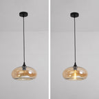 Lampa Wisząca Nowoczesna ze Szklanym Kloszem w Kształcie Elipsy