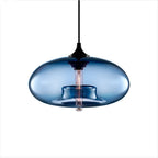Lampa Wisząca Nowoczesna ze Szklanym Kloszem w Kształcie Elipsy
