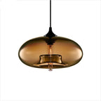 Lampa Wisząca Nowoczesna ze Szklanym Kloszem w Kształcie Elipsy