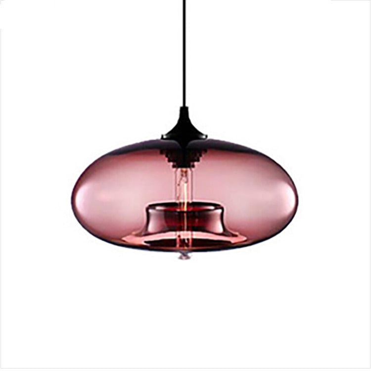 Lampa Wisząca Nowoczesna ze Szklanym Kloszem w Kształcie Elipsy