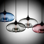Lampa Wisząca Nowoczesna ze Szklanym Kloszem w Kształcie Elipsy