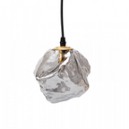 Lampa Wisząca Nowoczesna ze Szklanym Kloszem w Kształcie Skały