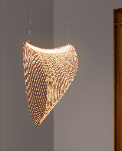 Lampa Wisząca Organiczna z Drewna Brzozowego w Stylu Skandynawskim