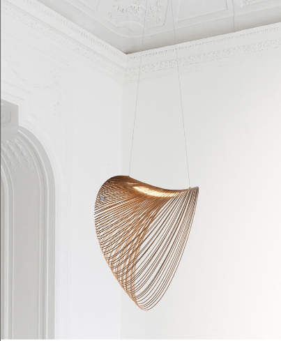 Lampa Wisząca Organiczna z Drewna Brzozowego w Stylu Skandynawskim