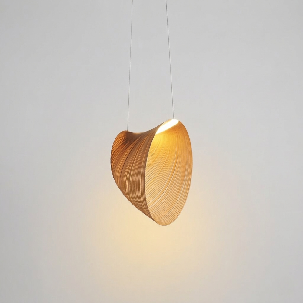 Lampa Wisząca Organiczna z Drewna Brzozowego w Stylu Skandynawskim