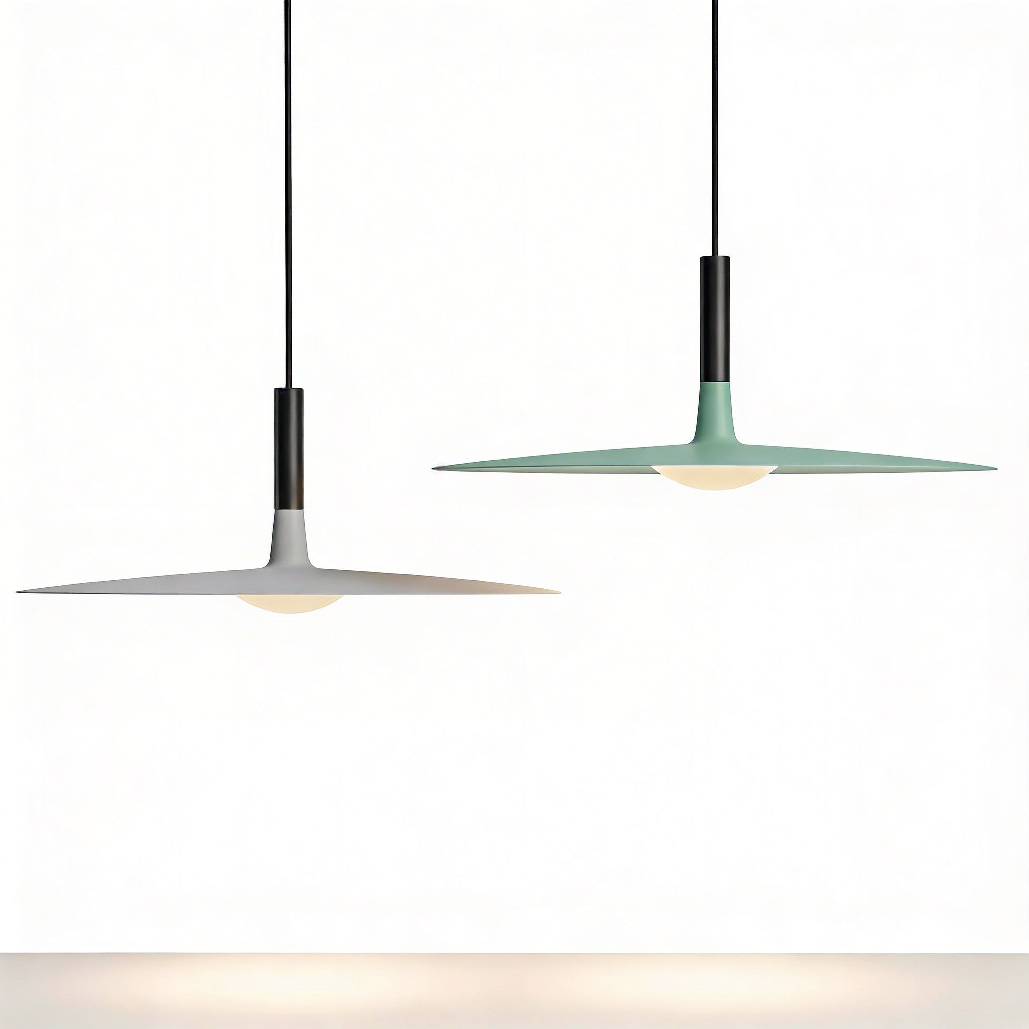 Lampa Wisząca Płaska Skandynawska z Metalowym Kloszem