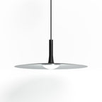 Lampa Wisząca Płaska Skandynawska z Metalowym Kloszem