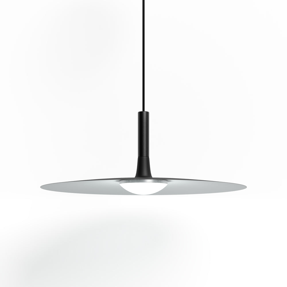Lampa Wisząca Płaska Skandynawska z Metalowym Kloszem