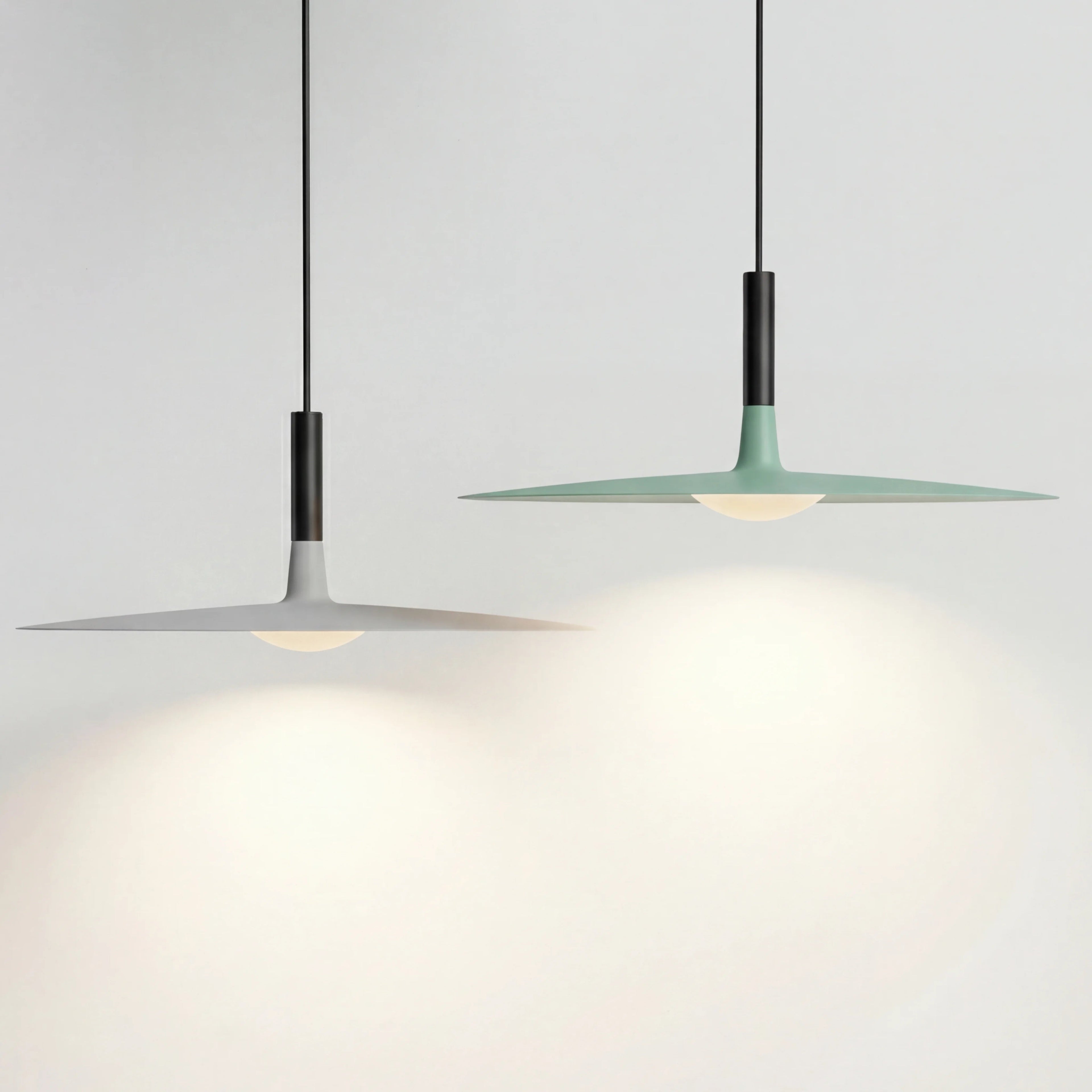 Lampa Wisząca Płaska Skandynawska z Metalowym Kloszem