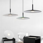 Lampa Wisząca Płaska Skandynawska z Metalowym Kloszem