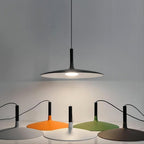 Lampa Wisząca Płaska Skandynawska z Metalowym Kloszem