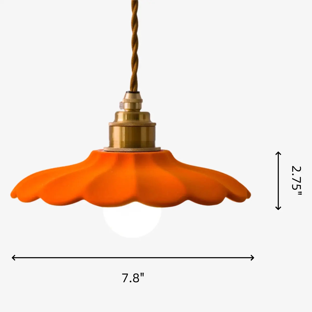 Lampa Wisząca Retro z Ceramicznym Kloszem w Kształcie Płatka