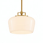 Lampa Wisząca Retro z Kloszem Szklanym na Mosiężnym Stelażu ##POS:1##