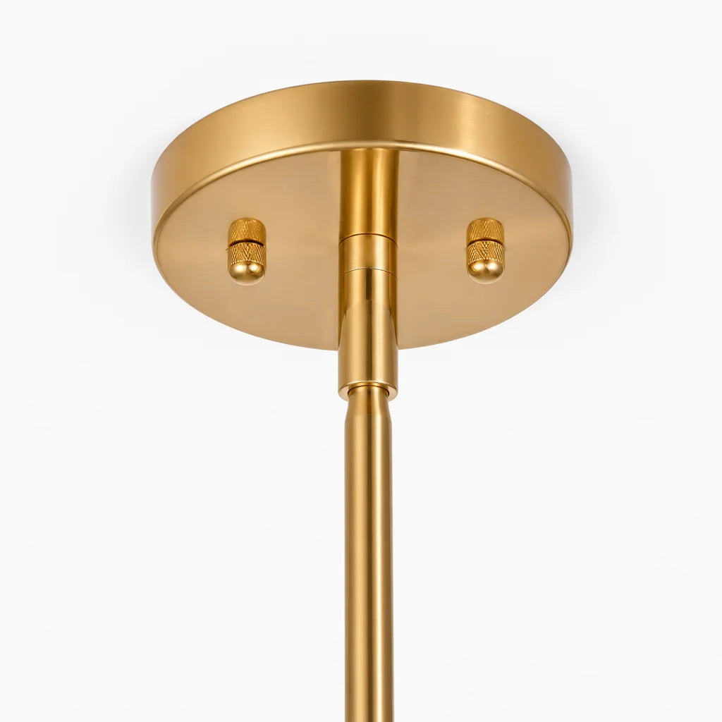 Lampa Wisząca Retro z Kloszem Szklanym na Mosiężnym Stelażu ##POS:20##