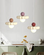 Lampa Wisząca Retro z Kloszem w Kształcie Chmury i Kulistym Dyfuzorem