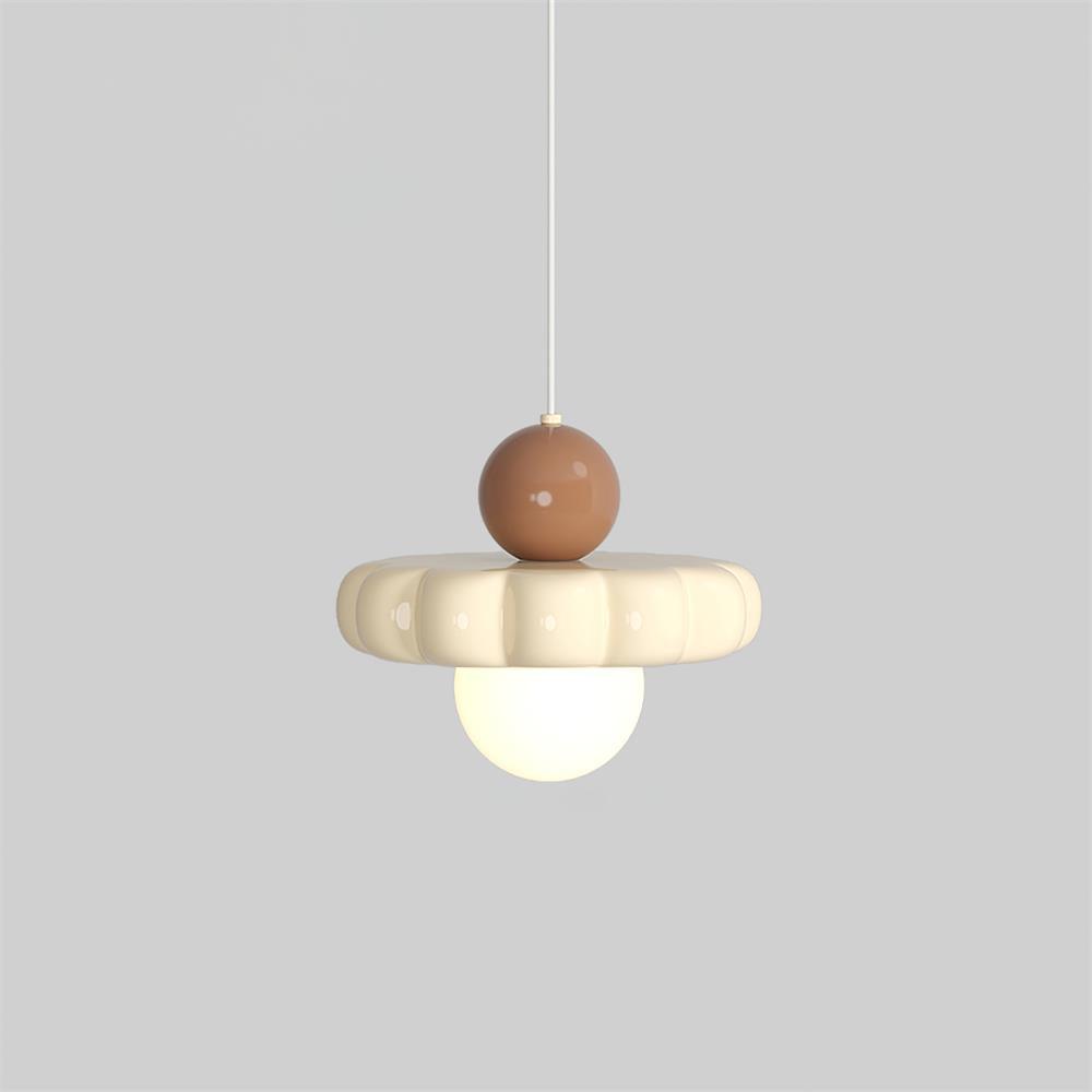 Lampa Wisząca Retro z Kloszem w Kształcie Chmury i Kulistym Dyfuzorem